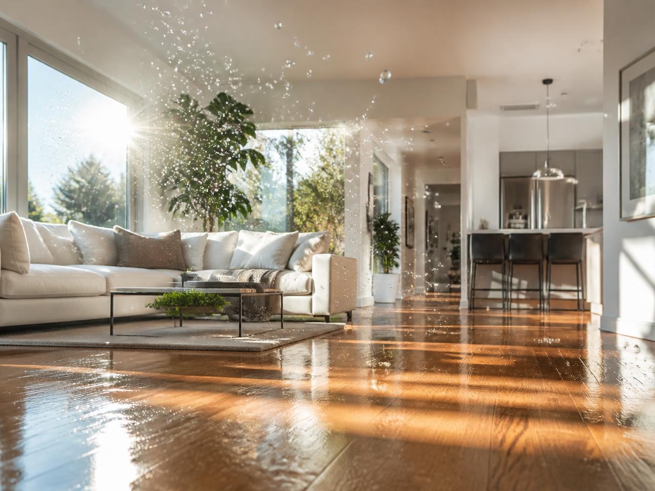 Sparkling clean living room after a deep cleaning service in National City, California